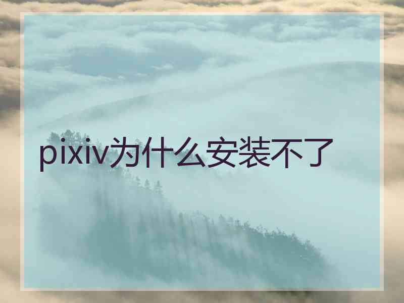 pixiv为什么安装不了