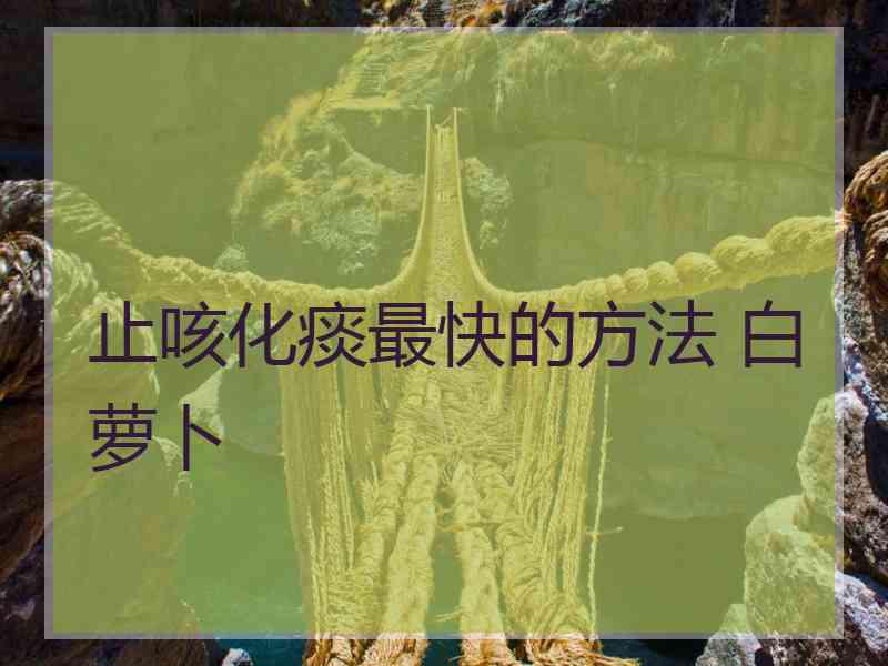 止咳化痰最快的方法 白萝卜