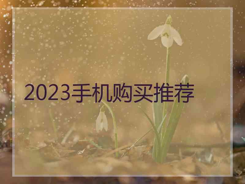 2023手机购买推荐