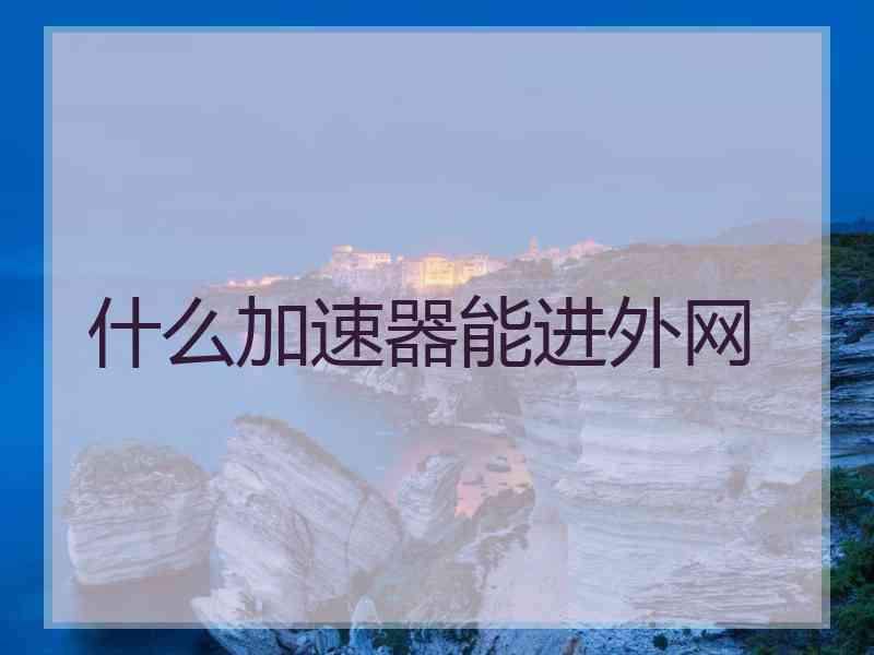 什么加速器能进外网