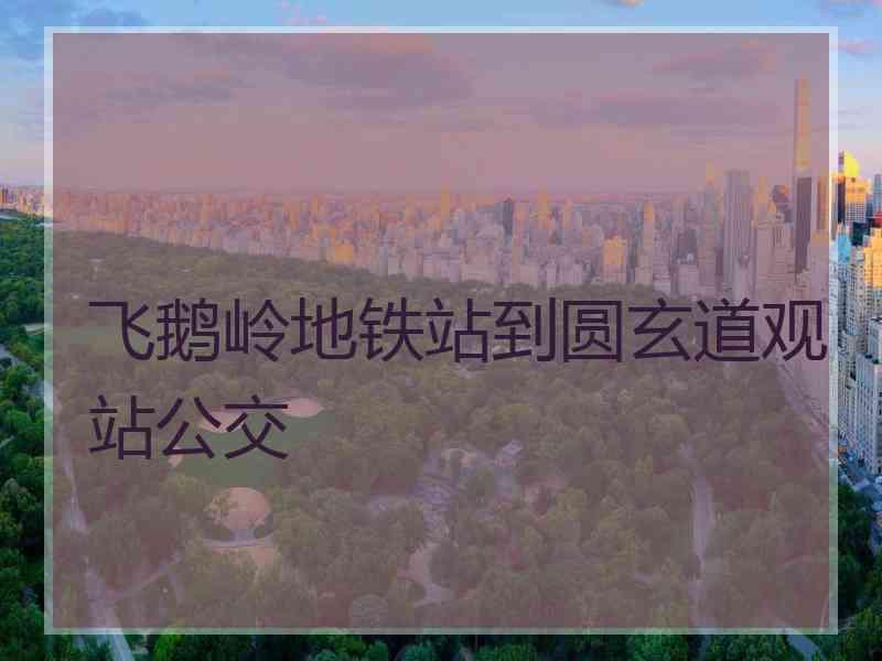 飞鹅岭地铁站到圆玄道观站公交