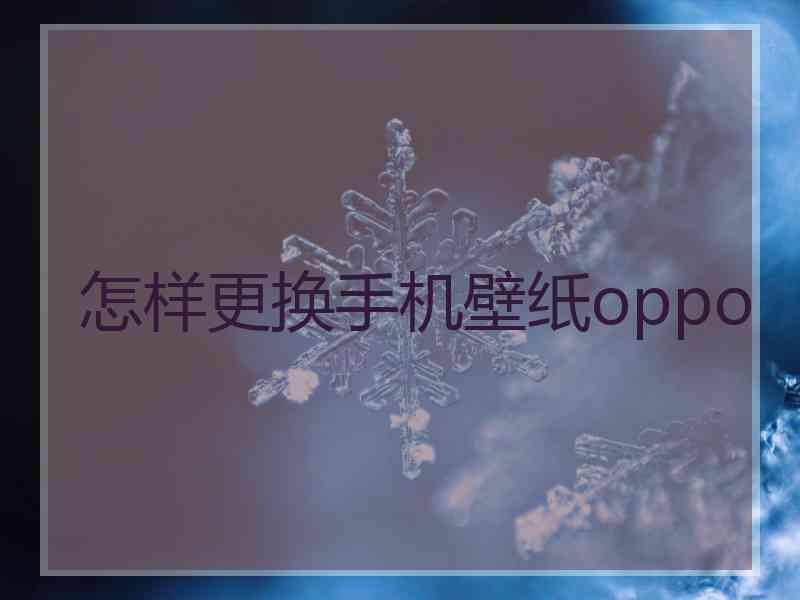 怎样更换手机壁纸oppo