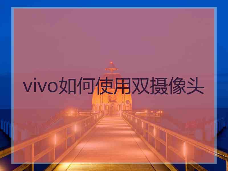 vivo如何使用双摄像头