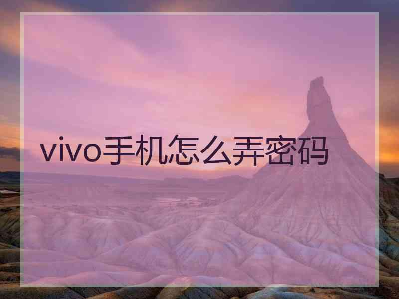 vivo手机怎么弄密码
