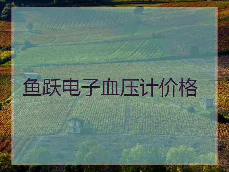 鱼跃电子血压计价格