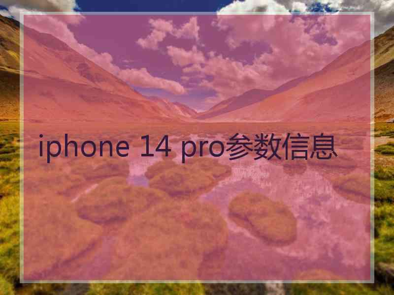 iphone 14 pro参数信息