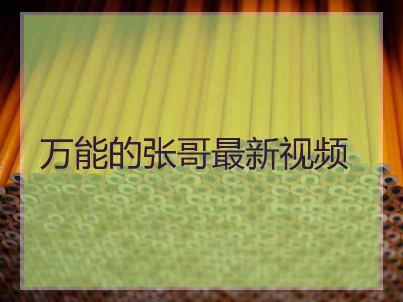 万能的张哥最新视频