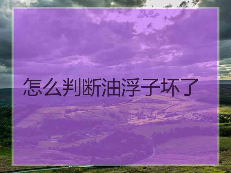 怎么判断油浮子坏了