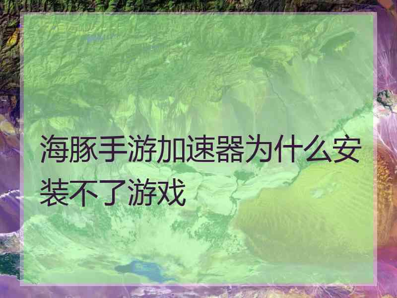 海豚手游加速器为什么安装不了游戏