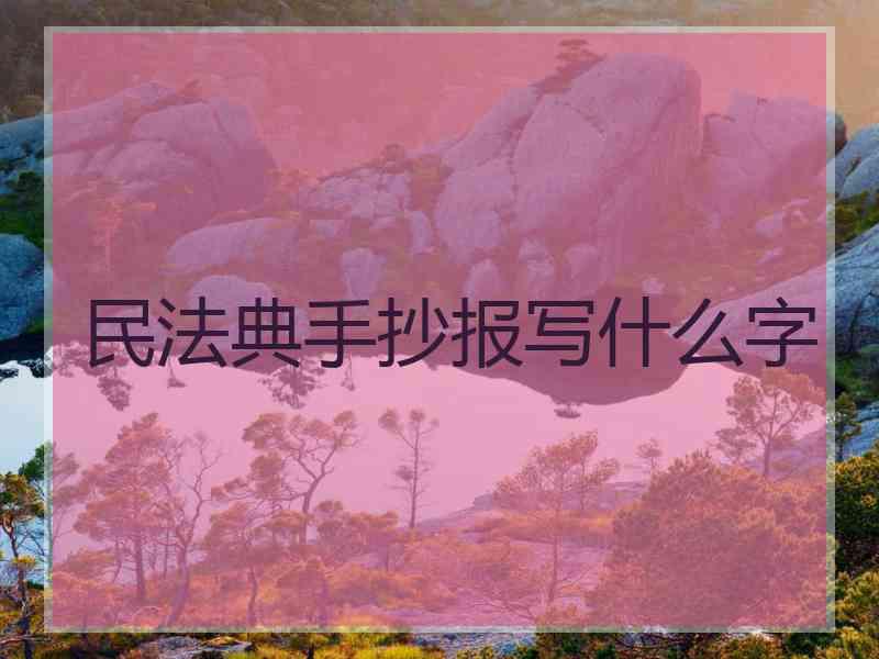民法典手抄报写什么字