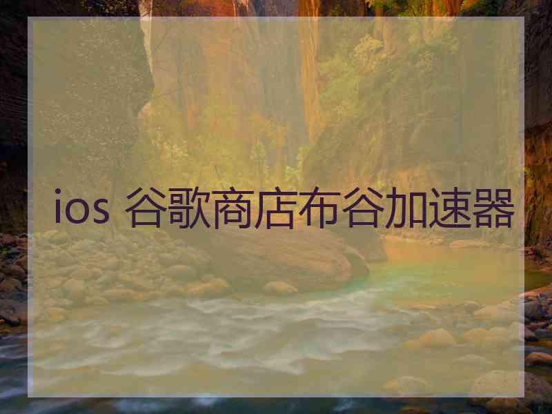 ios 谷歌商店布谷加速器