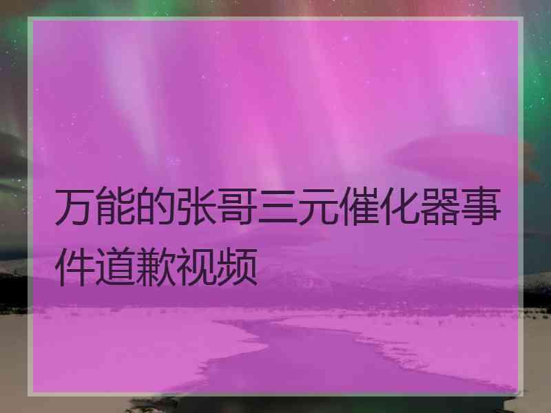 万能的张哥三元催化器事件道歉视频