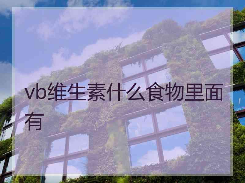 vb维生素什么食物里面有