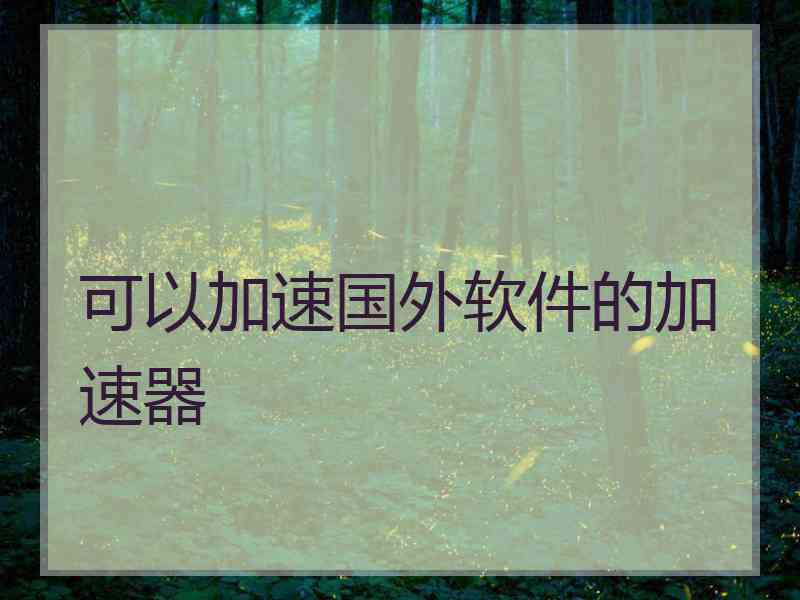 可以加速国外软件的加速器