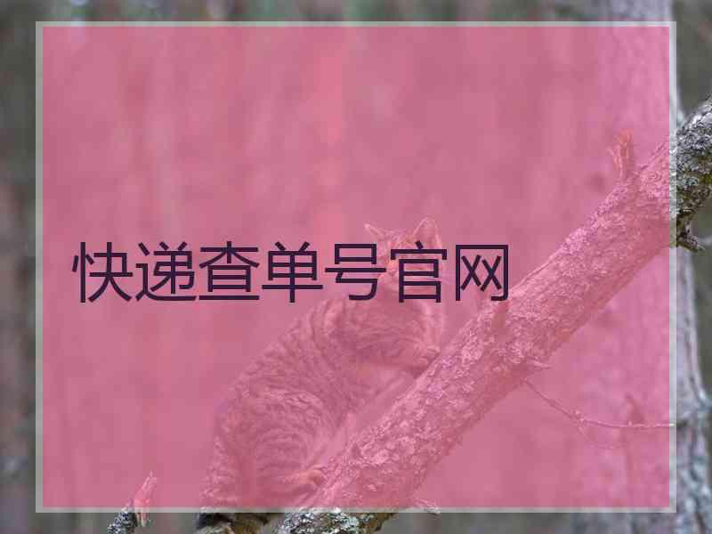 快递查单号官网