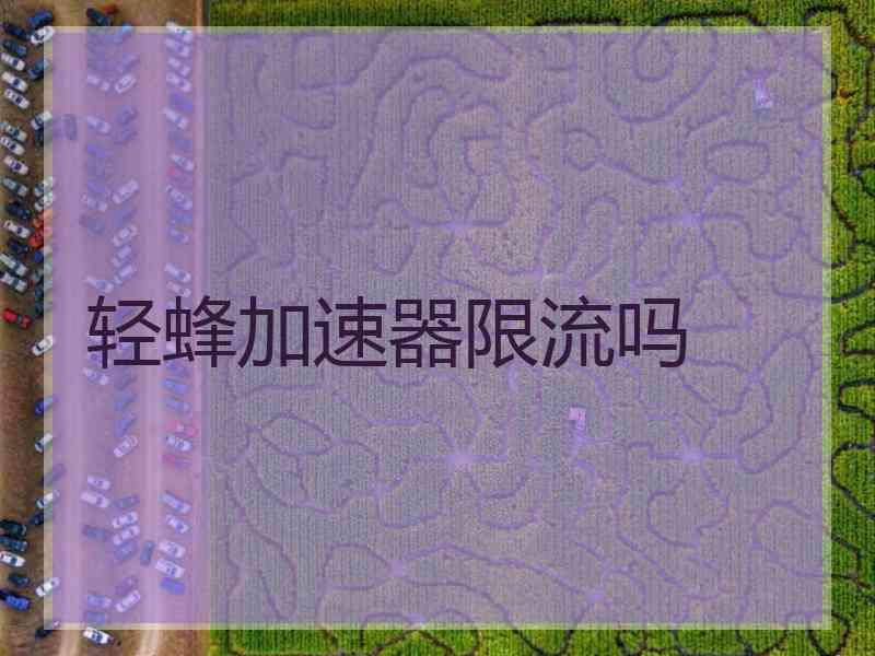 轻蜂加速器限流吗