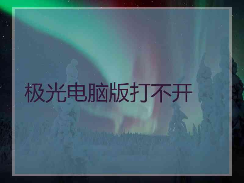 极光电脑版打不开