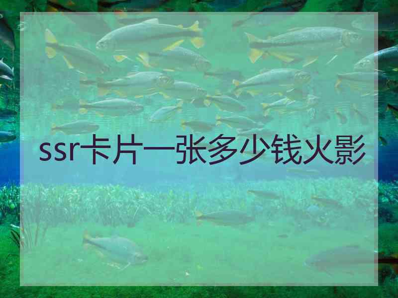 ssr卡片一张多少钱火影