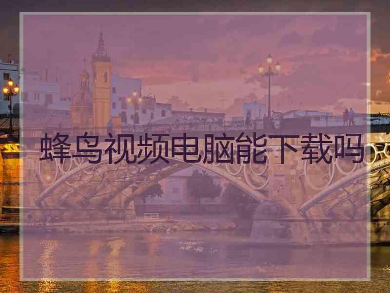 蜂鸟视频电脑能下载吗