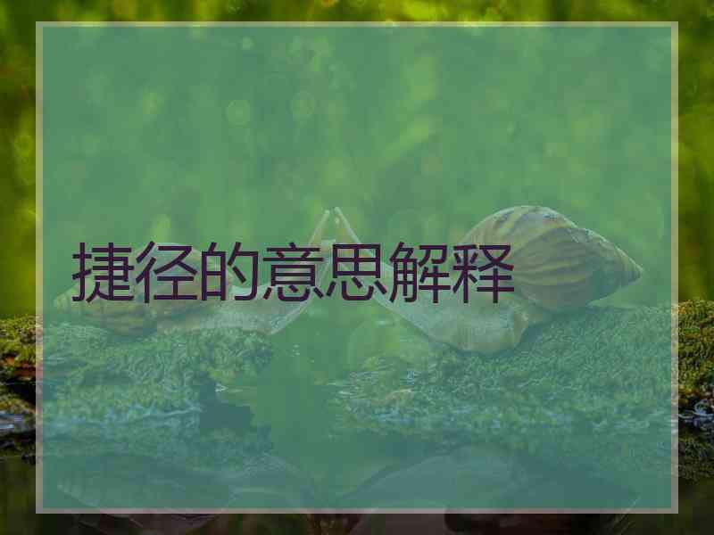 捷径的意思解释