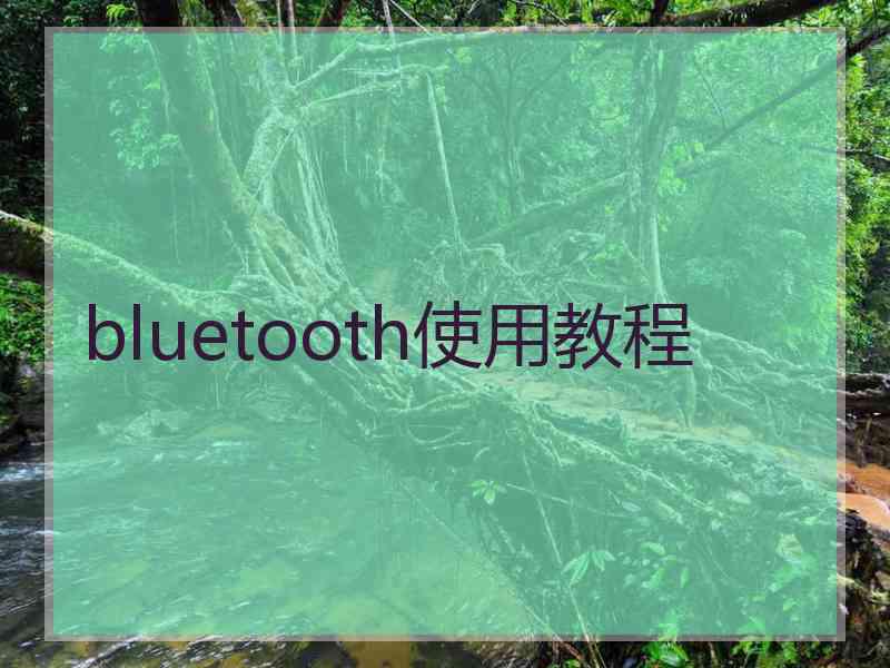 bluetooth使用教程