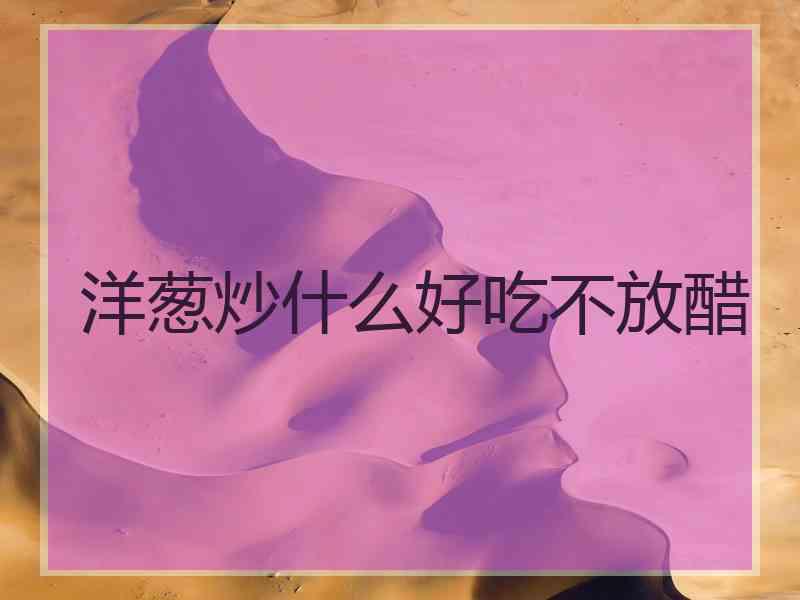 洋葱炒什么好吃不放醋