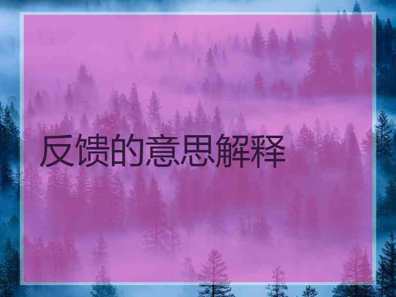 反馈的意思解释