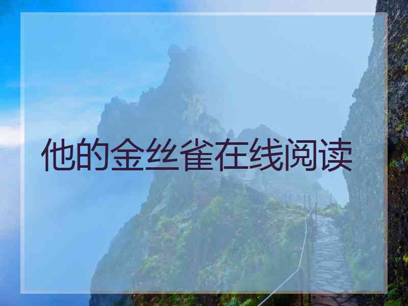 他的金丝雀在线阅读