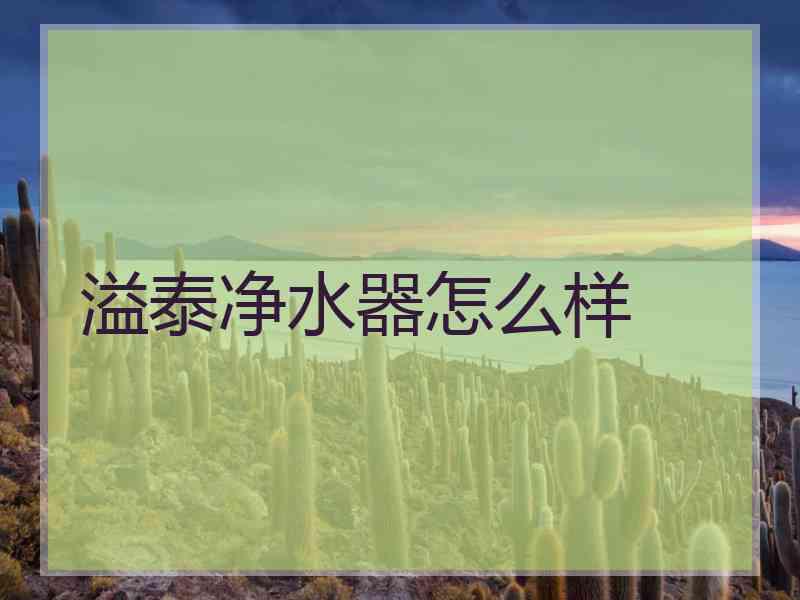 溢泰净水器怎么样