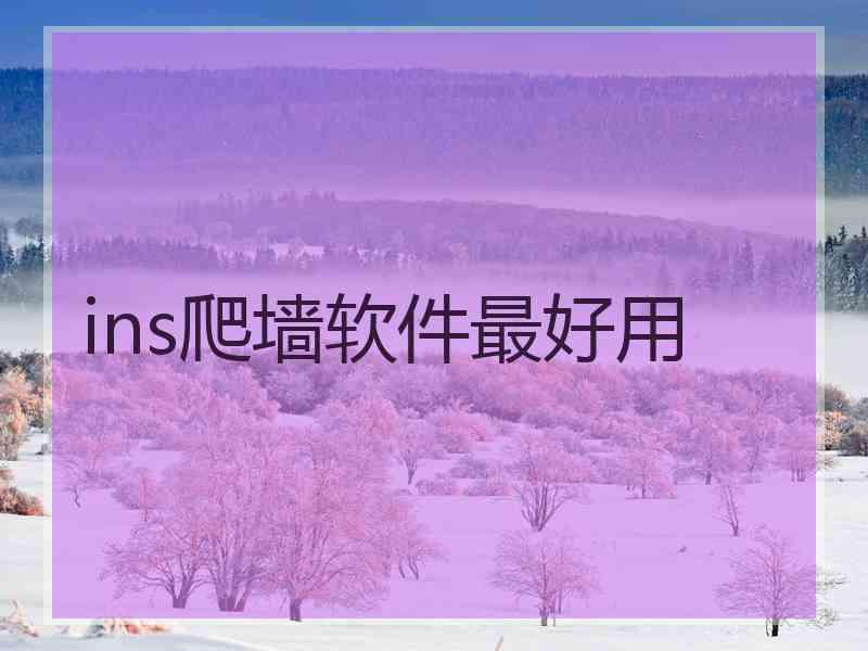 ins爬墙软件最好用