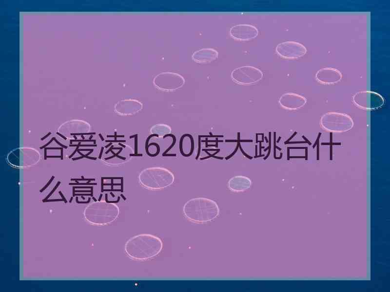 谷爱凌1620度大跳台什么意思