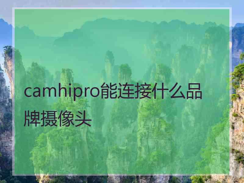 camhipro能连接什么品牌摄像头
