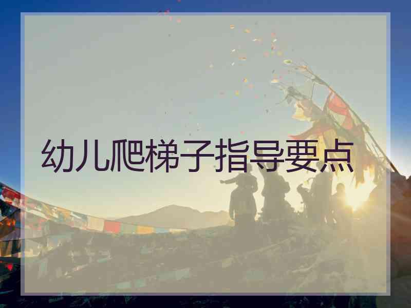 幼儿爬梯子指导要点