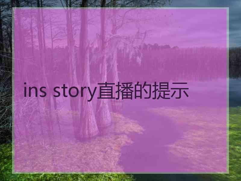 ins story直播的提示