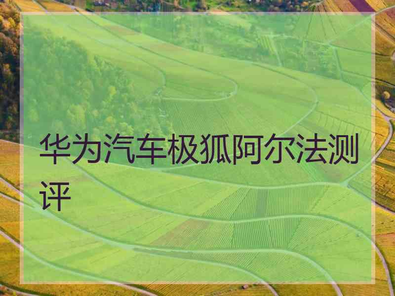 华为汽车极狐阿尔法测评