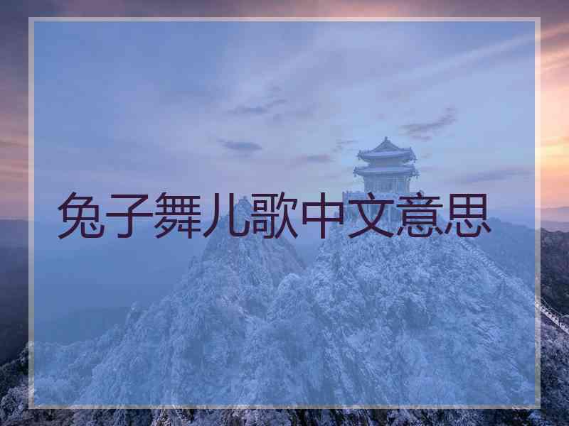 兔子舞儿歌中文意思
