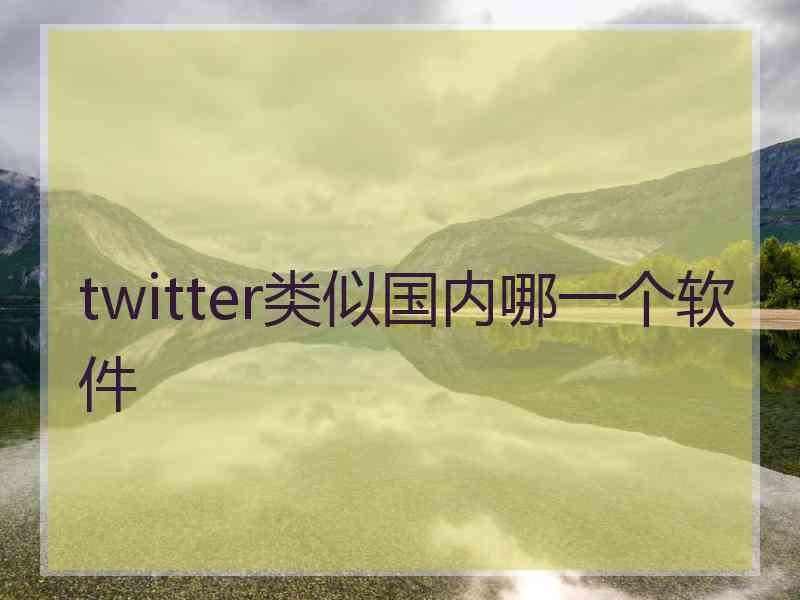 twitter类似国内哪一个软件