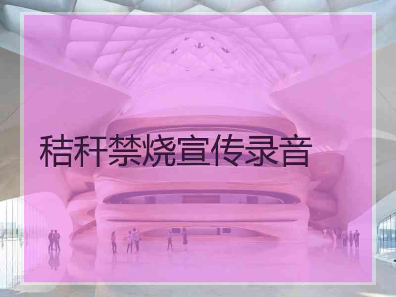秸秆禁烧宣传录音