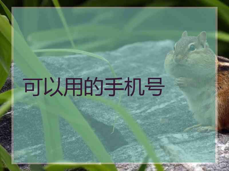 可以用的手机号