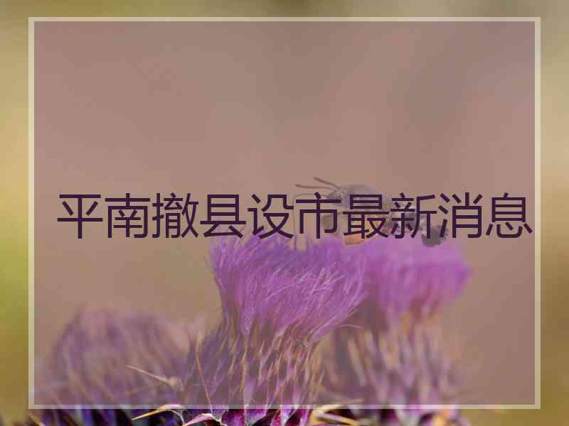 平南撤县设市最新消息