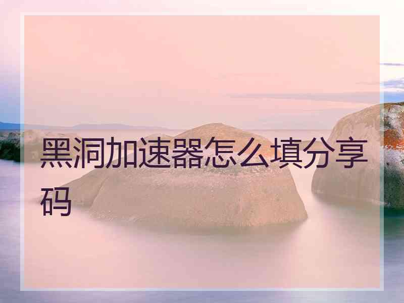黑洞加速器怎么填分享码