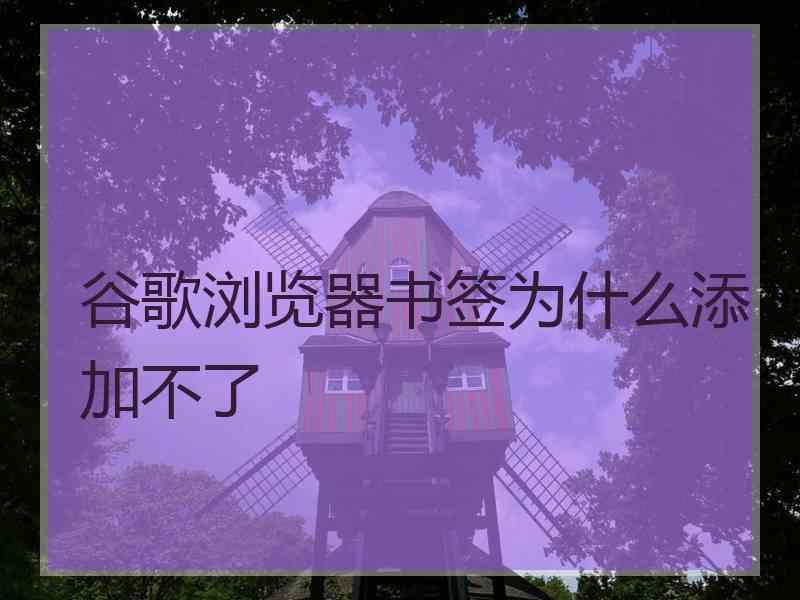 谷歌浏览器书签为什么添加不了