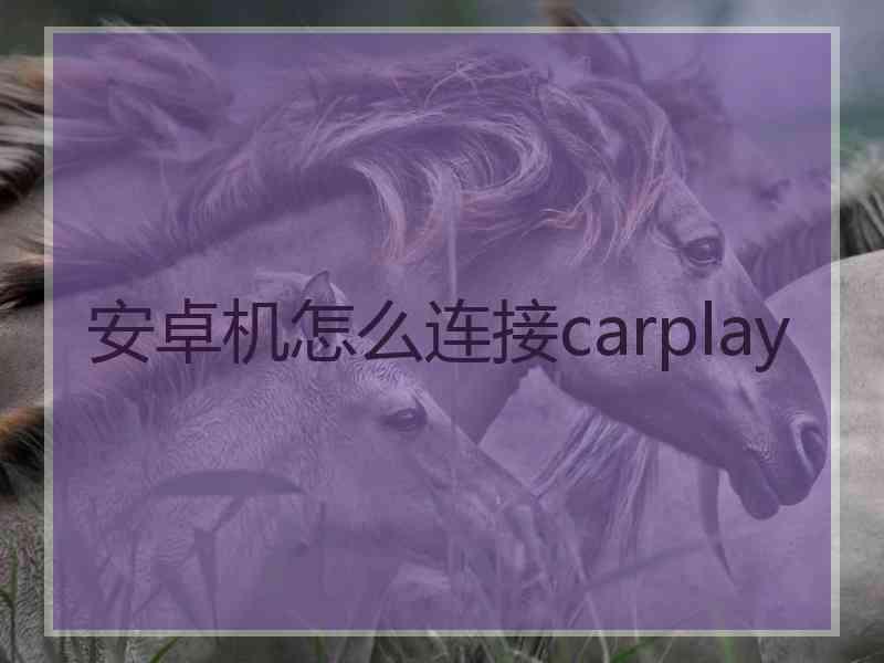 安卓机怎么连接carplay