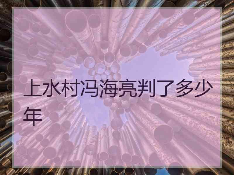 上水村冯海亮判了多少年