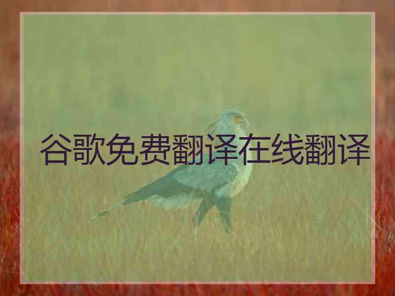 谷歌免费翻译在线翻译