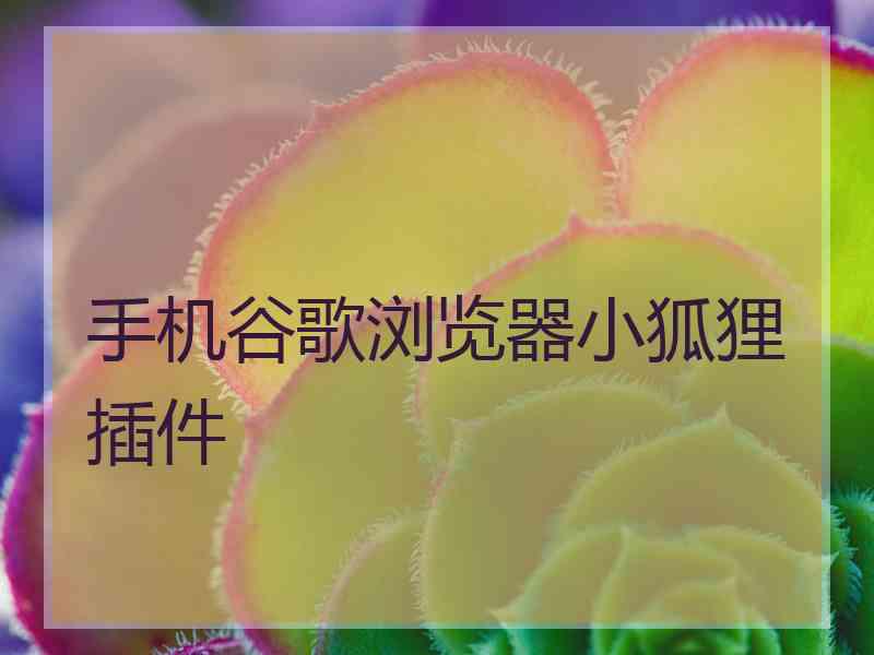 手机谷歌浏览器小狐狸插件