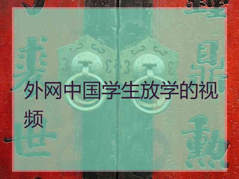 外网中国学生放学的视频
