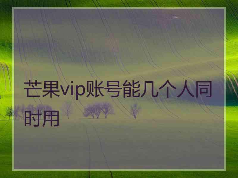 芒果vip账号能几个人同时用
