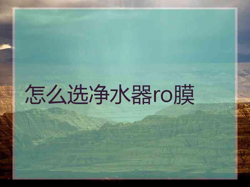 怎么选净水器ro膜