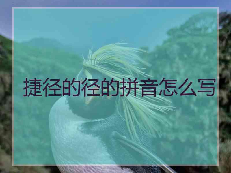 捷径的径的拼音怎么写